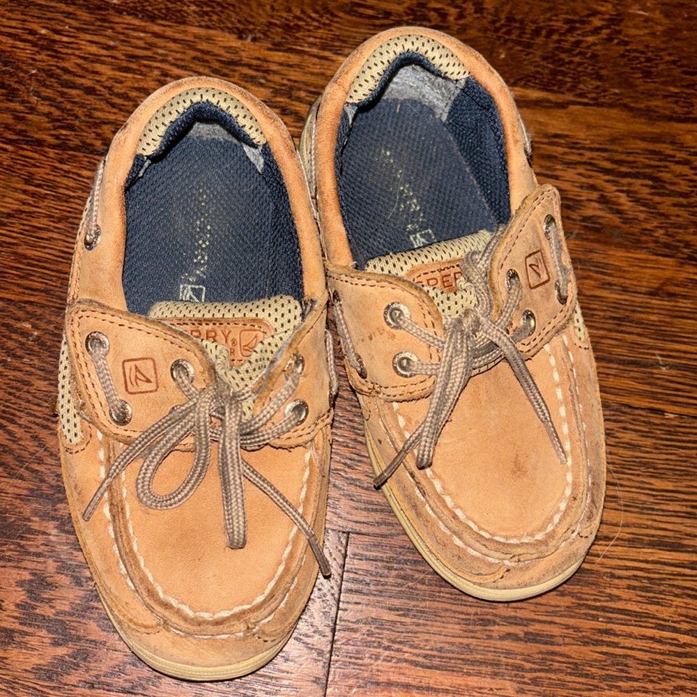 Worn kids Sperry shoes